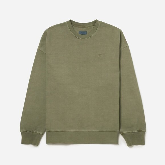 NWT SaturdaysAri Pigment Dyed Crew in Army Green
